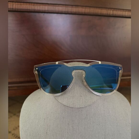 Valentino Sunglasses crystal and silver sunglasses w Blue lenses - Picture 1 of 12